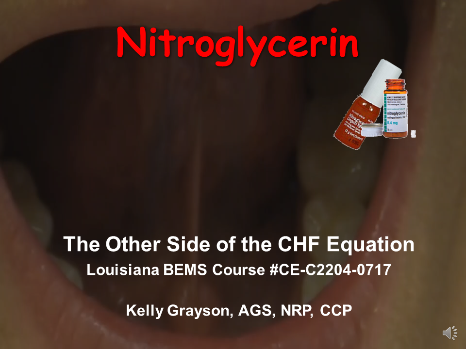 Nitroglycerin: The Other Side of the CHF Equation