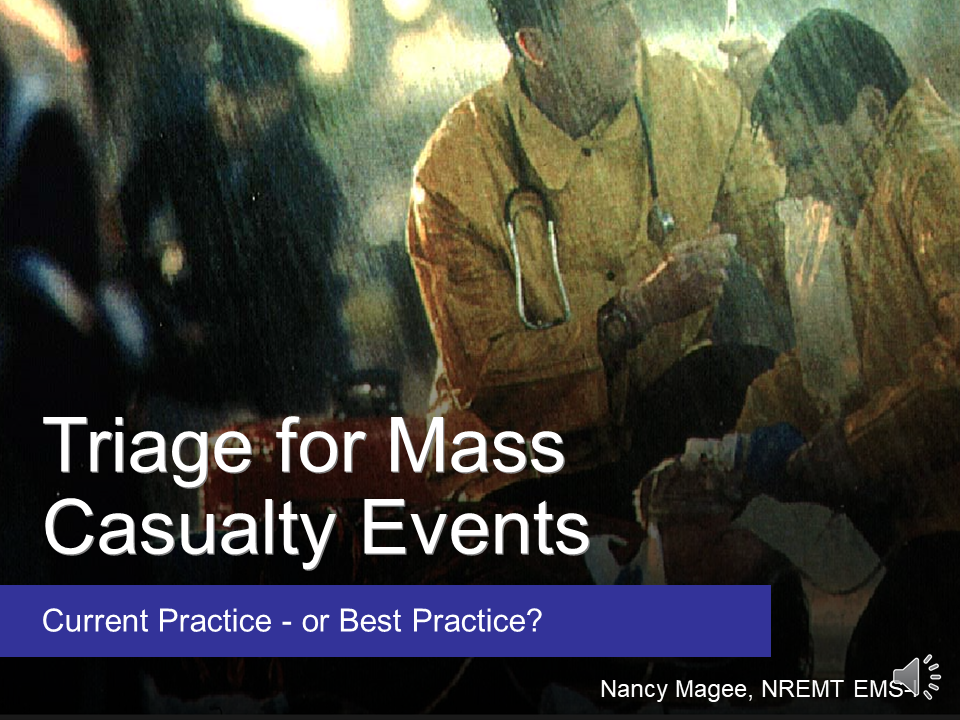 Disaster Triage: Playing With Dolls